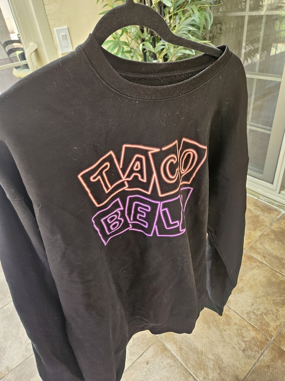 Taco Bell Black Graphic Sweatshirt - Retro Neon Logo